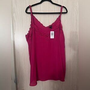 Torrid red Sleeveless Lace Trim Top